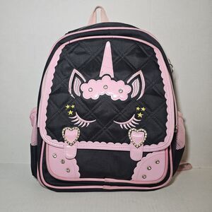 Moonmo Cute Unicorn Face Diamond Sequins Waterproof Princess School Backpack